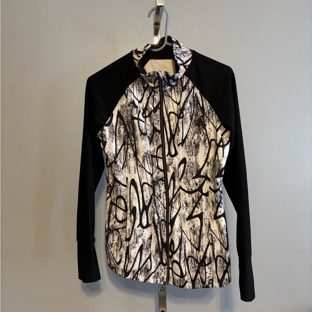 Layers Jacket Wick Dry Womens‎ Size Medium Full Zip Black White Long Sleeve